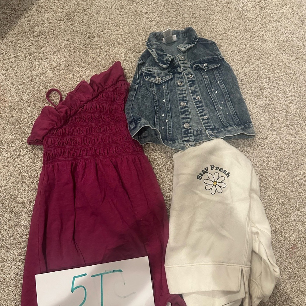 Pink Dress and Denim Jacket Set